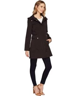 Cole Haan 34 1/2" Single Breasted Rain Jacket with Removable Hood | Coats & Outerwear -Nine West Shop 719WAIiHBEL. AC SR736920