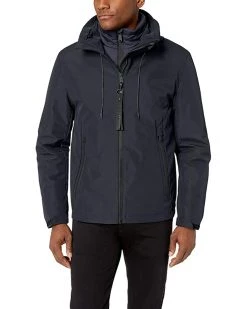 Cole Haan Mens Zip Front Jacket With Hood and Removable Liner Jacket | Coats & Outerwear