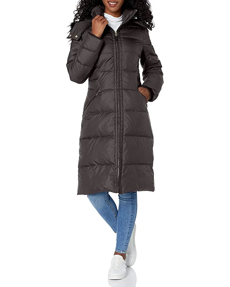 Cole Haan Women's Essential Down Coat with Fur Trim Hood | Coats & Outerwear 4 Cole Haan Women's Essential Down Coat with Fur Trim Hood | Coats & Outerwear - Image 4