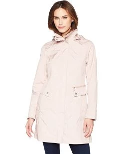 Cole Haan Women's Packable Hooded Rain Jacket with Bow | Coats & Outerwear