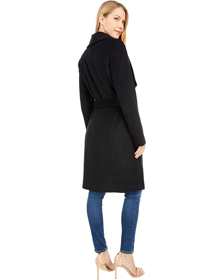 Cole Haan 39" Slick Wool Wrap Coat with Exaggerated Collar | Coats & Outerwear 3 Cole Haan 39" Slick Wool Wrap Coat with Exaggerated Collar | Coats & Outerwear - Image 3