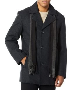 Cole Haan Men's Melton Wool Car Coat with Scarf | Coats & Outerwear