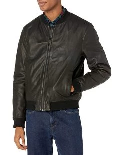 Cole Haan Men's Leather Quilted Lined Varsity Jacket | Coats & Outerwear